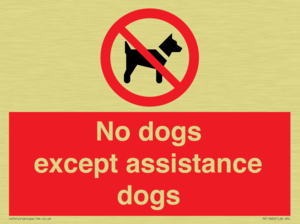 No dogs except assistance dogs